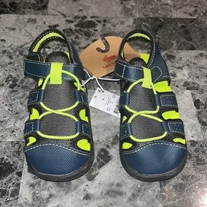 See Kai Run Basics Spencer Sandals Navy Blue/Green water-Friendlh
